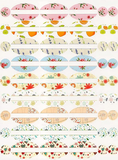 Essential Oil Labels Stickers for Bottles Round Chapstick Labels for Tubes Plant Pattern Botanical Aesthetic Label Sticker