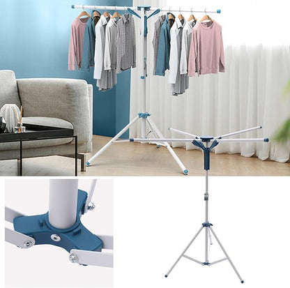 Tripod Clothes Drying Rack, Portable Foldable Stainless Steel Clothes Drying Rack Laundry Hanger Space Saving Tripod Stand, for Balcony Bedroom Household