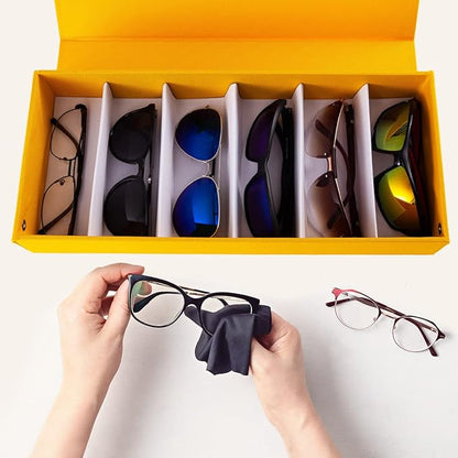 TRIUMPH VISION Sunglasses Organizer Storage Eyeglasses Holder - Multiple Glasses Case Box Eyewear Case with Lid