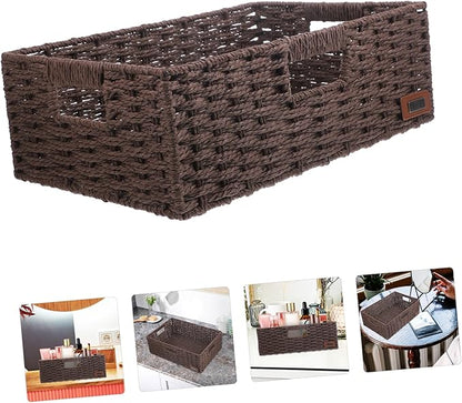 Rustic Woven Storage Baskets Decorative Basket for Shelves for Office Kitchen