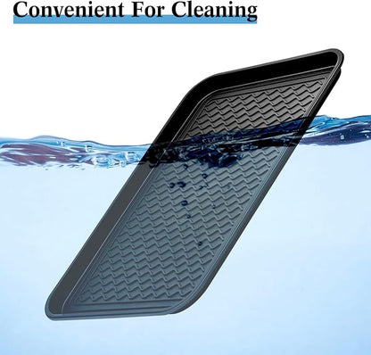 Yungyan 10 Pcs Multi Purpose Large Boot Trays Waterproof Shoe Tray, Durable Boot Mat Dog Cat PET Food Tray for Indoor Outdoor Garage Entryway Floor Protection, Black, 2 Sizes