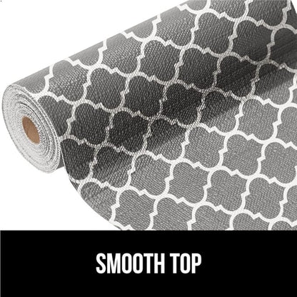 GORILLA GRIP Slip Resistant Drawer and Shelf Liner 2 Pack, Non Adhesive Water Resistant, Easy Clean and Trim, Smooth Surface Liners for Kitchen Cabinet Shelves Drawers Pantry 17.5IN x 20FT, White Gray