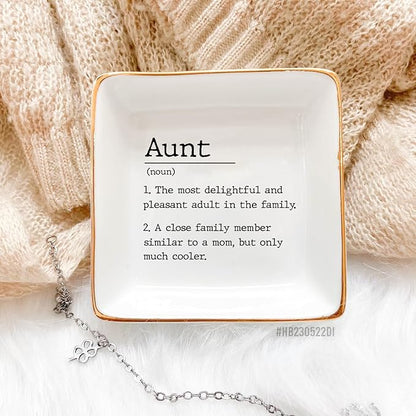 HatafaFurni Aunt Gift, Ring Dish, Jewelry Dish, Jewelry Storage, Mothers Day Gifts, Auntie Gift, Present For Auntie, Auntie Birthday Gift, Gift for Aunt From Niece and Nephew, Gift For Sister…
