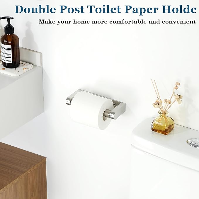 Alise Toilet Paper Holder,Spring Loaded Bathroom Toilet Paper Holder Wall Mount SUS304 Stainless Steel Tissue Holder Toilet Paper Roll Holder for Toilet,Washroom,RV,Brushed Nickel