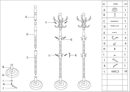 Wood Coat Rack Freestanding, Natural Coats Tree Stand with 14 Metal Hooks, 73" Sturdy and Easy Assembly Coat Rack Stand for Entryway, Hallway, Bedroom, Bags, Hats (Heavy-duty Disc Base, Metal Hook)