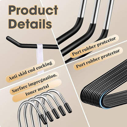 Treela 80 Pack Open Ended Pants Hangers, Metal Non Slip Trouser Hangers, Anti Rust Chrome Rubber Coating Slack Jeans, Heavy Duty Space Saving for Trousers Slacks Skirts