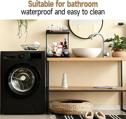 2 Pack Pull-Out Storage Basket Under Sink Organizers Under Sink Storage Racks For Kitchen Cabinet,Bathroom,Storage Box, Black