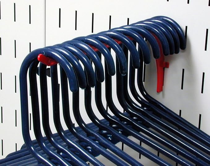 Wall Control Pegboard 9-Inch Reach Extended Slotted Hook Pair- Red (10-ER-004 R)