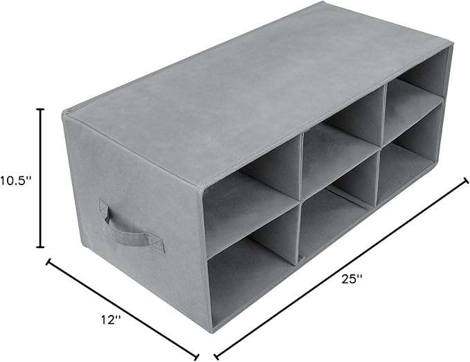 Sorbus Shoe Organizer Bin, 6 Section Cubby Shoe Shelves, Foldable Portable Detachable Closet Organizer Storage for Home Organization
