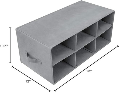Sorbus Shoe Organizer Bin, 6 Section Cubby Shoe Shelves, Foldable Portable Detachable Closet Organizer Storage for Home Organization