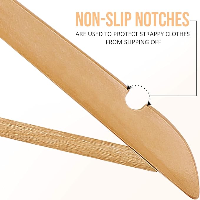 Utopia Home Premium Wooden Hangers 90 Pack - Durable & Slim Coat Hanger - Suit Hanger with 360-Degree Rotatable Hook - Wood Hangers with Shoulder Grooves (Natural Color)