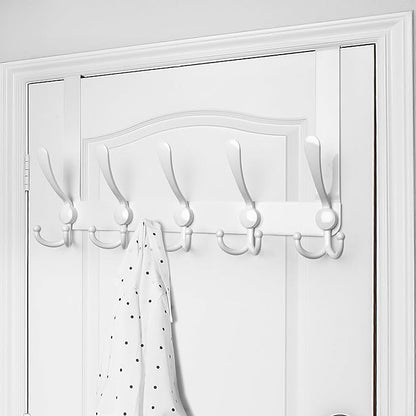 WEBI Over The Door Hooks,Over Door Hanger,Triple Door Hooks for Hanging White Over The Door Towel Rack,Door Coat Hanger,Over Door Coat Rack for Clothes,Towels,Bathroom,2 Pack