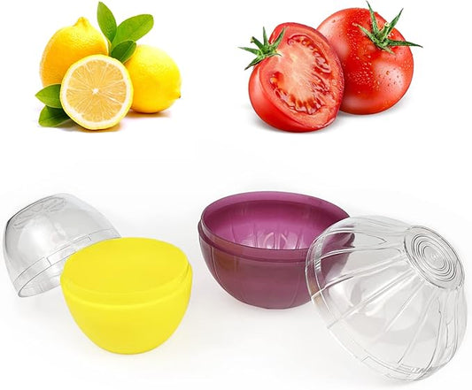 Magicaleast 2PCS Fruit and Vegetable Shaped Savers Onion and Lemon Storage Containers for Fridge Vegetable Crisper Makes Food Stays Fresh Longer