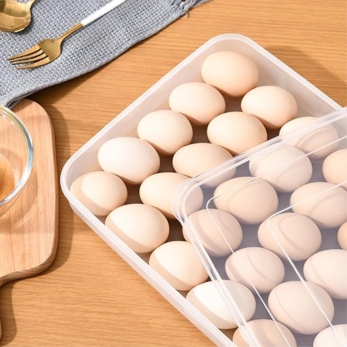 3 Pack Deviled Egg Containers with Lid, 90 Slot Plastic Egg Holder for Refrigerator, Clear Storage Egg Carrier Tray Stackable Egg Dispense for Party, Easter, Travel, Camping