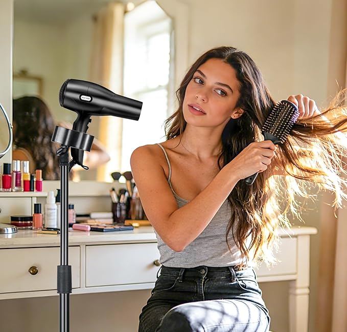 INNOLIFE 73 inch Reach Hair Dryer Holder - Hands-Free Mount, Universal Fit for Bathroom Organization & Cord Management