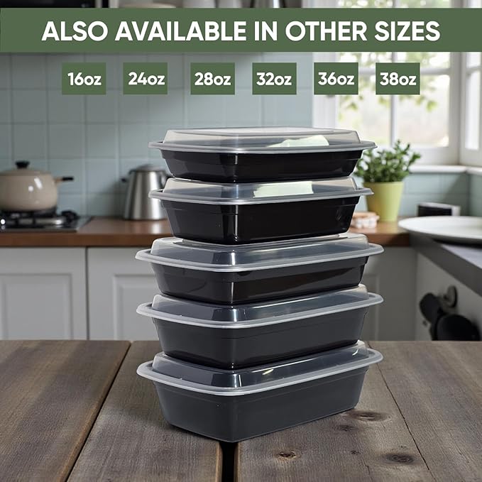 16 oz 150 Pack Meal Prep Containers BPA Free Leakproof Stackable Food Storage Containers with Lids, Microwave & Dishwasher Freezer Safe Reusable To Go Containers Bento Box Style Take Out Clear Plastic
