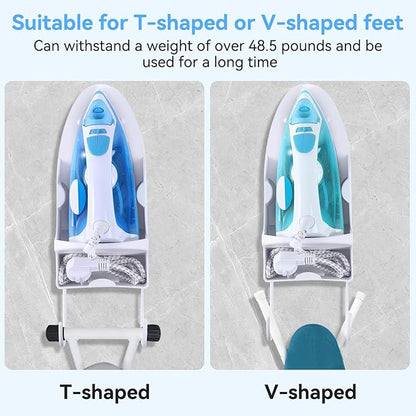 Ironing Board Hanger Wall Mount, Electric Iron and Iron Board Holder for Household Bathroom, Laundry Room(White)