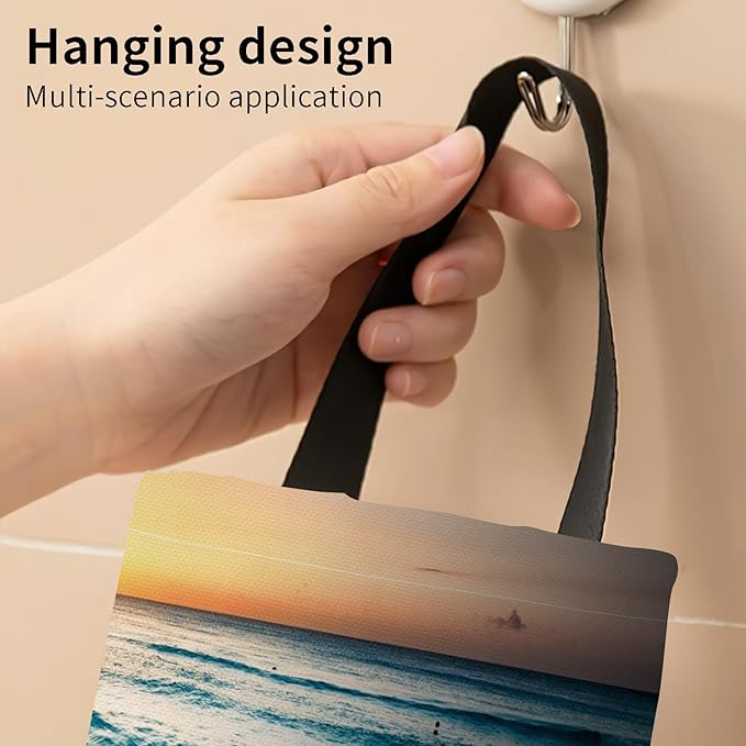 Plastic Bag Holder, Wall Mount Grocery Bag Organizer, Sunset Beach