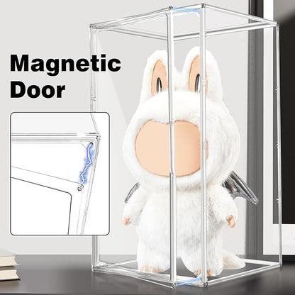 Extra Large 23.6'' Tall Acrylic Display Case, XXXXX-Large Boot & Shoe Boxes 13.8''x12.2 ''x23.6'' Clear Sneaker Box with Magnetic Door Dustproof Display Box Showcase for Helmet,Trophy, Collectible