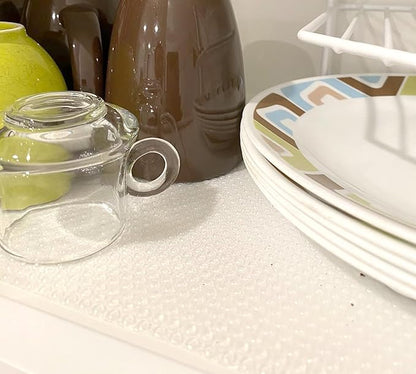 Shelf Liner for Kitchen Cabinets 16 Inch Wide X 20 Ft Non Adhesive Cabinet Drawer Liners Non Slip Waterproof Strong Grip Clear Closet Pantry Shelf Liner Cupboard Refrigerator Bathroom Drawer Mat