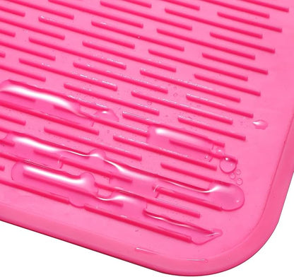 Silicone Dish Drying Mat for Multiple Usage,Easy clean,Eco-friendly,Heat-resistant Silicone Mat for Kitchen Counter or Sink,Refrigerator or Drawer Liner Rose 5XL 36inches x 18inches