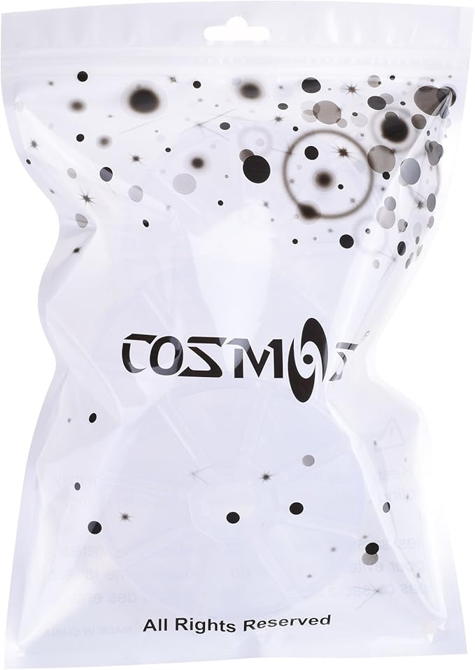 Cosmos 3 Pcs Clear 8 Compartment Round Jewelry Bead Storage Organizer Display Containers Case Box