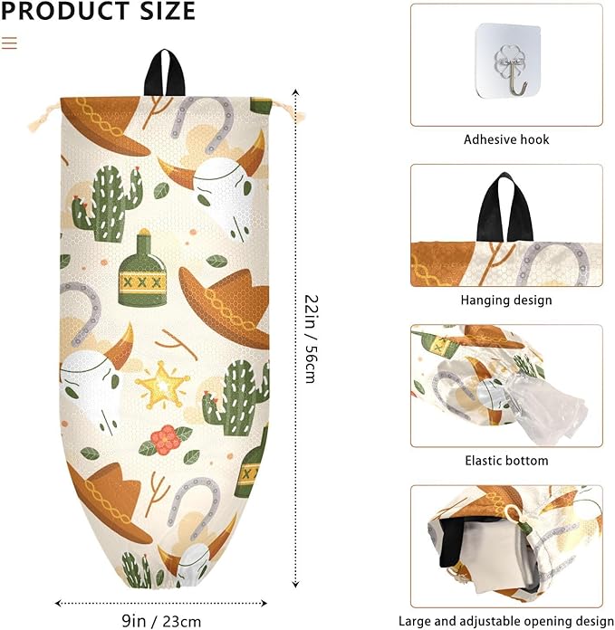 1 PC Plastic Bag Holder Wall Mount Grocery Bag Holder Shopping Bag Trash Bag Storage Organizer Dispenser for Kitchen Closet 22 x 9 Inch Farmhouse Style