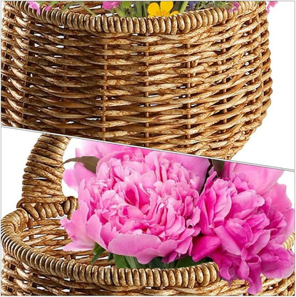 Cabilock Kitchen Hanging Storage Basket for Garlic and Vegetables Woven Wall Organizer for Home Practical Sundries Container Light