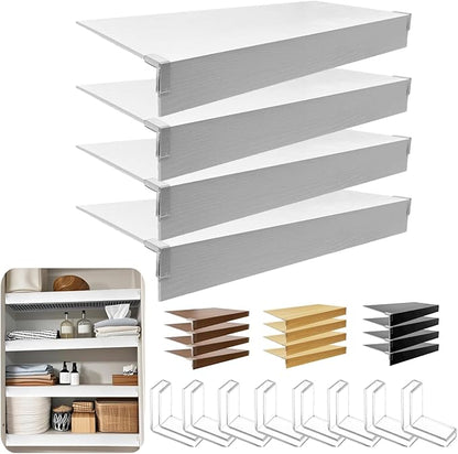 Wire Shelf Cover, Wire Rack Covers for Pantry,4 Pcs PVC Wood-Look Faux Wood Shelf Liners,33x16 Inch,0.24inch Thick for Home and Kitchen Organization