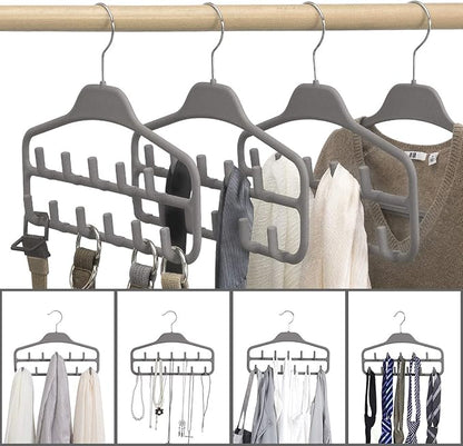 ELONG HOME Belt Hanger Rack Holder for Closet, Sturdy Belt Organizer with 360 Degree Swivel, 11 Large Sturdy Belt Hooks, Non Slip Rubberized Belt Storage, Grey