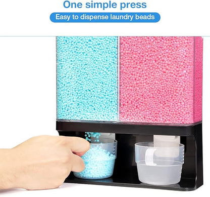 Conworld Laundry Detergent Dispenser, Wall-Mounted Scent Booster Beads Dispenser for Laundry Organizer, Laundry Beads Container, Rice Dispenser, Black
