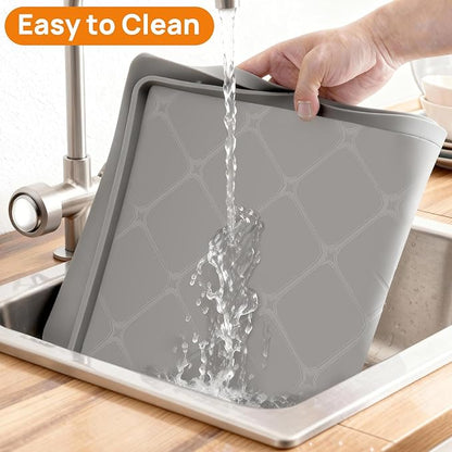 22" x 19" Silicone Under Sink Mat Thickened Kitchen Mat Shelf Liner Cabinet Protector Leakproof Under Sink Pad Waterproof Counter Protector