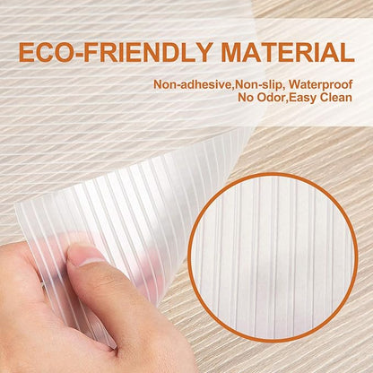 Shelf Liner Drawer Liner, 12IN x 20FT Non Slip Non Adhesive Cabinet Liner for Kitchen, Refrigerator, Drawer - Clear Ribbed