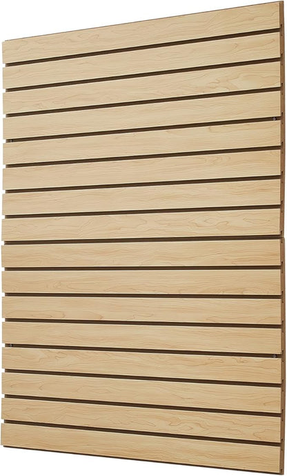 VEVOR Slat Wall Paneling, 4 x 4ft, MDF Garage Slatwall with Modular Design, Natural Slat Wall Easy-to-Install Adjustable Slatwall Panel with Coupling Structure & DIY Cutting, Fit for Storage & Display