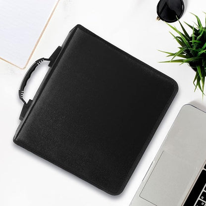 CD/DVD Case Binder, CD DVD Case Wallet Storage Holder Binder 400 Capacity CD/DVD Disc Case Booklet Album Box (Black binder, Black)