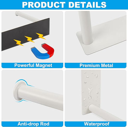 RedCall Magnetic Hanger Organizer for Washing Machine,Strong Magnet Hanger Storage Rack for Laundry Room Organization,Stacker Holder (White)