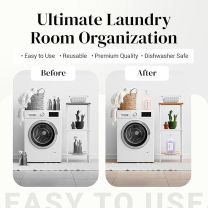 Glass Laundry Detergent Dispenser - 2 Pack, 64oz, Glass Jar with Pump and Lid for Fabric Softener, Liquid Soap, Shampoo & Syrup, Leakproof Half Gallon Jug for Laundry Room Organization