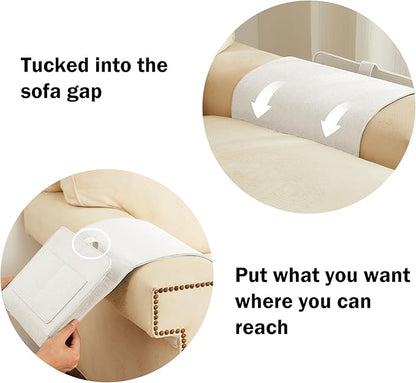 YOUDENOVA Bedside Caddy, Bedside Storage Caddy, Bedside Organizer for Dorm Room, Bunk Bed, Beige