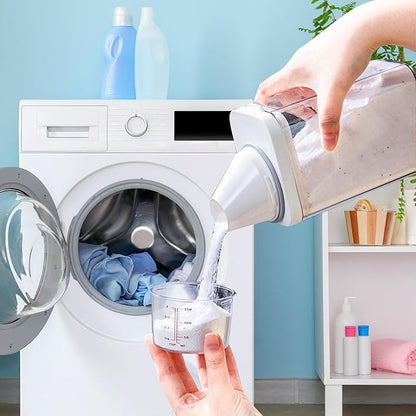 Laundry Detergent Dispenser for Laundry Room Organization and Storage, Laundry Soap Dispenser Laundry Detergent Bottle with Laundry Detergent Cup, BPA Free & PET Plastic Clear (1100ML)