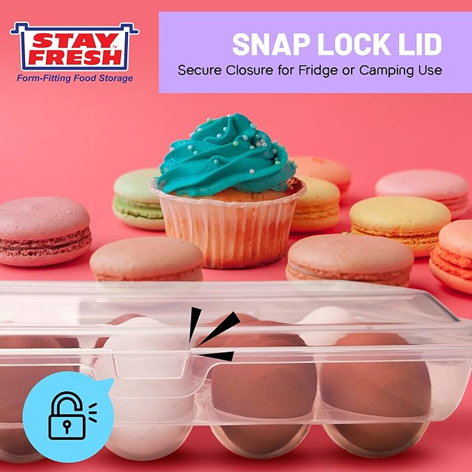 Kitchen Discovery Egg Storage Container for Refrigerator Stackable Clear Egg Container for Refrigerator Protects Against Breakage–Egg Holder for Camping, Hardboiled Egg Container Stores 10 Eggs
