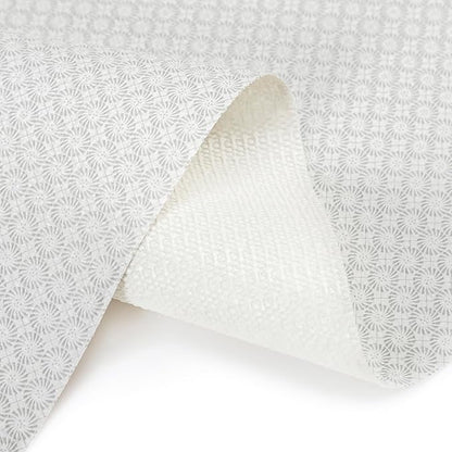 RAY STAR 12X120 Inch Shelf Liner for Kitchen Cabinets, Non-Adhesive Cabinet Liner Washable, PVC Drawer Liner for Dresser Non-Slip Bathroom (White Circle)(1 Roll)