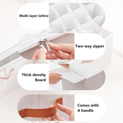 SLDYH Shoe Organizer for Closet, Tidy Up and Organize, Shoe Storage Easy to Store and Search, 12-20 Grid Fabric Shoe Box with Clear Cover (Beige, 20 Grids)