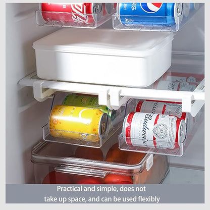 Fridge Drawer Can Organizer, Clear Soda Can Organizer Fridge Organizer Bins Drink Organizer For Fridge or Countertop, Soda Can Dispense Plastic Dispenser Bin for Refrigerator Organizing(#1)