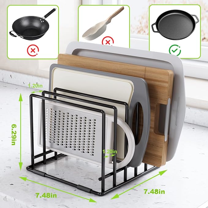 Veepus 2-pack 5-slot baking storage scratch-resistant cookie tray organizer with anti-slip frame for kitchen cabinet - portable and dust-resistant