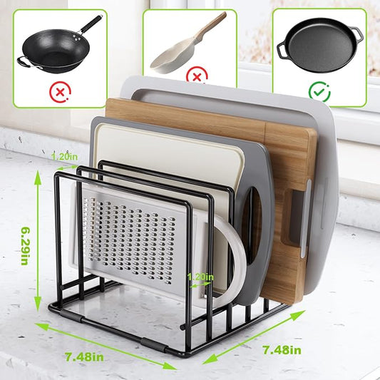 Veepus 2-pack 5-slot baking storage scratch-resistant cookie tray organizer with anti-slip frame for kitchen cabinet - portable and dust-resistant
