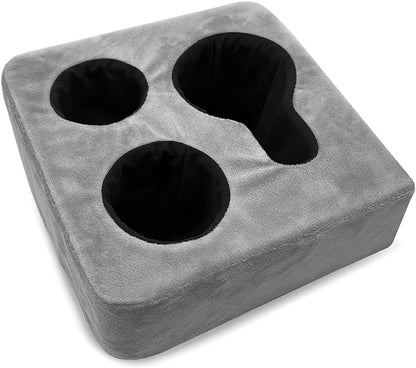 Couch Cup Holder Pillow Tray & Caddy - for Sofa, Bed, Car, Man Cave | Keep Drinks at Hand & Spill-Proof Accessories for New Parents, Camping, Park, Boat, Beach, Bathroom Cup Holder, Gray