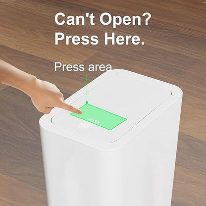 N. NETDOT Bathroom Trash Can with Lid 3 Pack Set,2 Packs 4Gal Slim Kitchen Trash Can and 1 Pack 2.6Gal Garbage Can,Small Trash Bin/Waste Basket for Bedroom,Office(Off White)