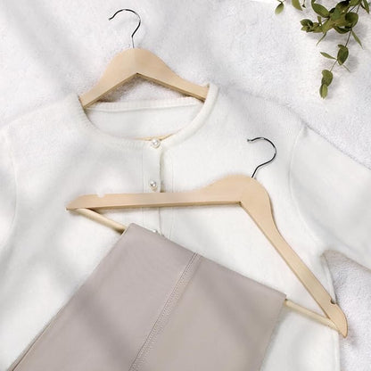TOPIA HANGER Unfinished Natural Wooden Hangers 18 Pack-360° Swivel Hook and Smoothly Cut Shoulder Notches-Premium Wood Clothes Hangers for Suit, Coat, Jacket, Pant, Camisole-CT10N