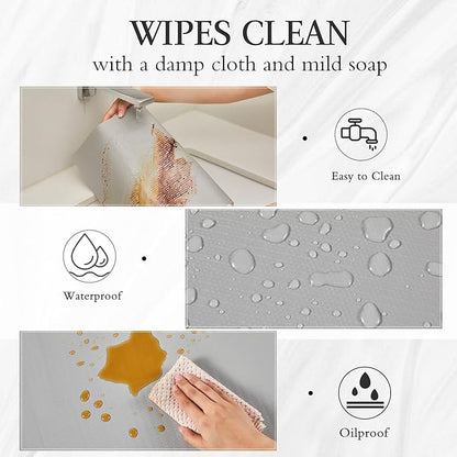 Beautysaid Shelf and Drawer Liner for Kitchen Cabinet, Non Adhesive Non Slip Shelf Paper Waterproof Washable Thickened for Dresser Pantry Shelve Bathroom Protector Liner(Light Grey,18 in x 10 FT)
