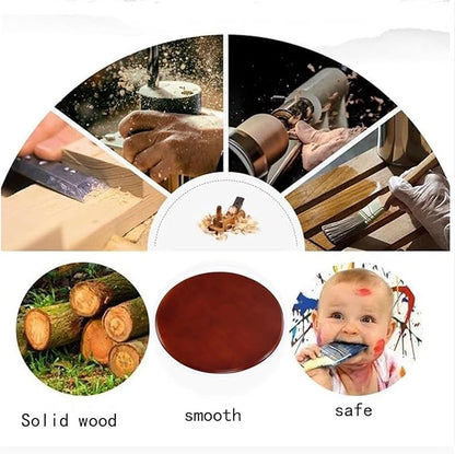 24''Round Walnut Rotating Dinner Platters, Large Lazy Susan Turntable, 360-Degree Smooth Rotation for Kitchens, Dining Rooms